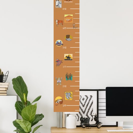 Cowboy Western Growth Chart Poster (Heimbüro)