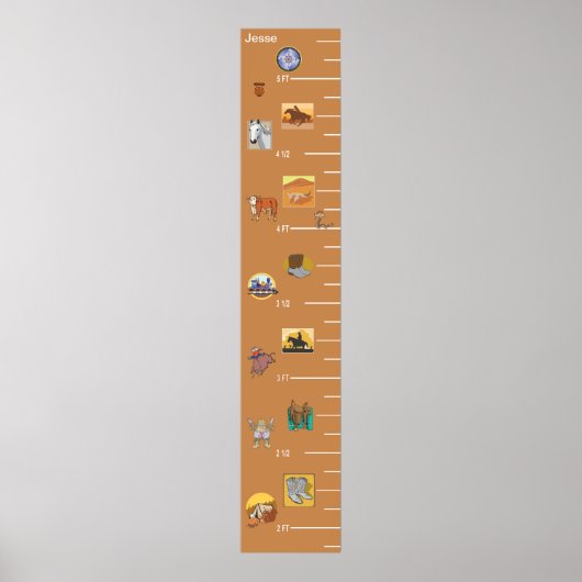 Cowboy Western Growth Chart Poster (Vorne)