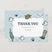 Cowboy Western Hat Baby Dusche Danke Karte (Vorne/Hinten)
