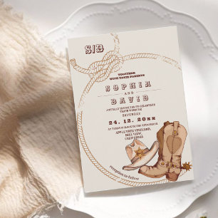 Cowboy-Western-Hochzeit  Einladung