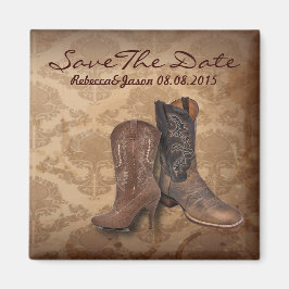 Cowboy-Western-Hochzeit Save the Date Magnet