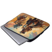 Cowboy Western Horses blue Tan Collage Laptopschutzhülle (Vorne Knopf)