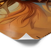 Cowboy Western Horses blue Tan Collage Poster (Ecke)