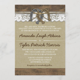 Cowboy Western Horseshoe Hochzeitseinladungen Einladung