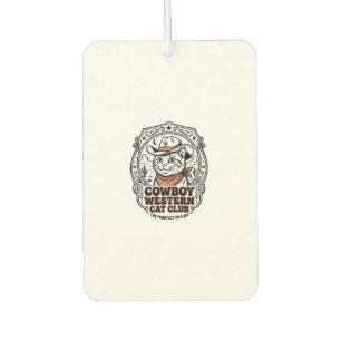 Cowboy Western Katze Haustier Liebhaber Shirt Kuns Autolufterfrischer