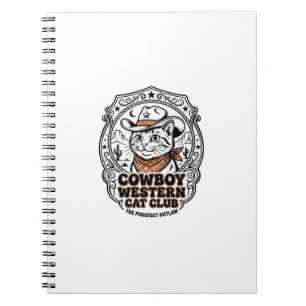 Cowboy Western Katze Haustier Liebhaber Shirt Kuns Notizblock