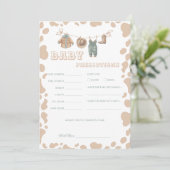 Cowboy Western Kinderdusche Vorhersagen Spaß Spiel Einladung (Stehend Vorderseite)