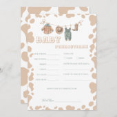 Cowboy Western Kinderdusche Vorhersagen Spaß Spiel Einladung (Vorne/Hinten)