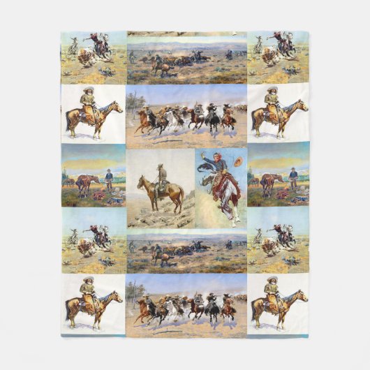 Cowboy-Western-Kunst populär Fleecedecke (Vorderseite)