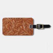 Cowboy-Western-Landmuster aus geflochtenem Leder Gepäckanhänger (Vorderseite horizontal)