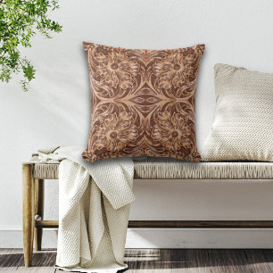 Cowboy-Western-Landmuster aus geflochtenem Leder Kissen