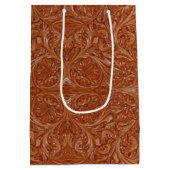 Cowboy-Western-Landmuster aus geflochtenem Leder Mittlere Geschenktüte (Rückseite)