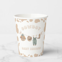 Cowboy-Western Light Brown Boy Baby-Dusche Pappbecher