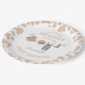 Cowboy-Western Light Brown Boy Baby-Dusche Pappteller (Schrägansicht)