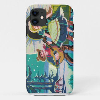 Cowboy-Western-Mädchenfarbe durch Zahlen iphone 11 Hülle