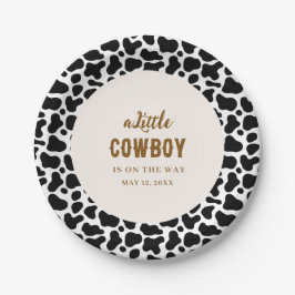 Cowboy Western Paper Plates with Cow Print Pappteller