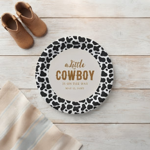Cowboy Western Papierplatten mit Kuhdruck Pappteller