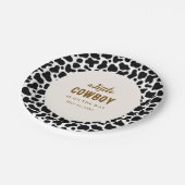 Cowboy Western Papierplatten mit Kuhdruck Pappteller (Schrägansicht)