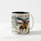 Cowboy Western Personalisiert Zweifarbige Tasse (VorderseiteRechts)