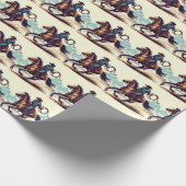 Cowboy Western Pferd Geburtstag Geschenkpapier (Ecke)