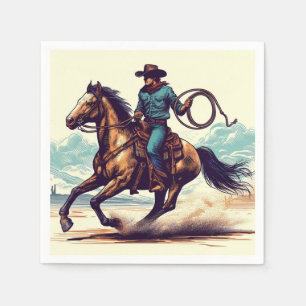 Cowboy Western Pferd Geburtstag Serviette