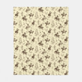 Cowboy Western Pferde Rodeo Muster Fleecedecke (Vorderseite)