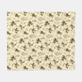 Cowboy Western Pferde Rodeo Muster Fleecedecke (Vorderseite (Horizontal))