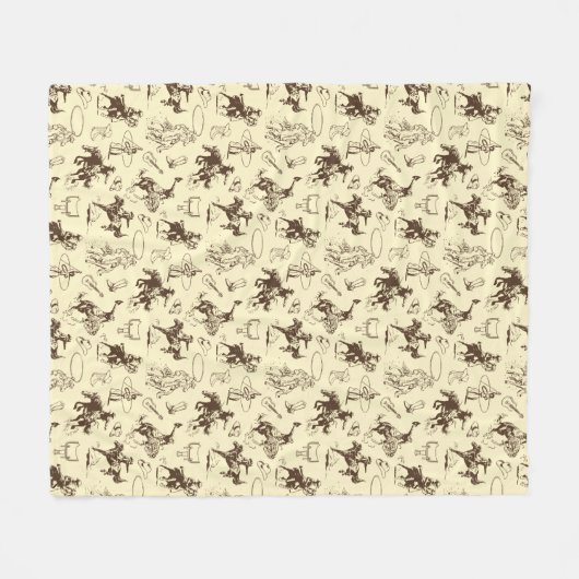 Cowboy Western Pferde Rodeo Muster Fleecedecke (Vorderseite (Horizontal))