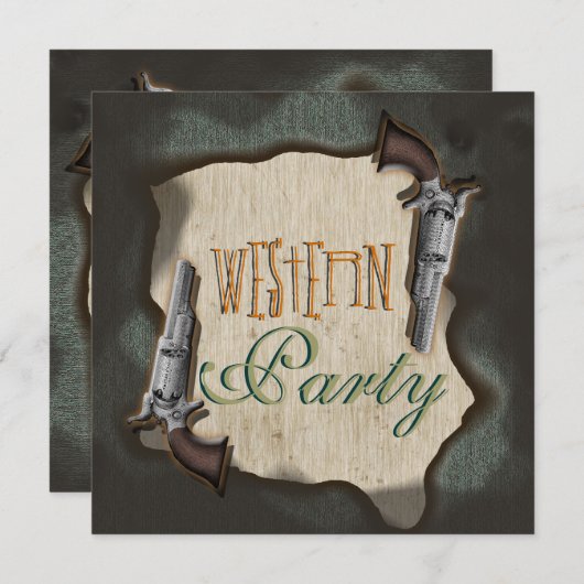 Cowboy Western Ranch Corral Party Einladung (Vorne/Hinten)