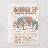 Cowboy Western Rodeo 1. Geburtstag Party Einladung (Vorderseite)