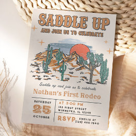 Cowboy Western Rodeo 1. Geburtstag Party Einladung