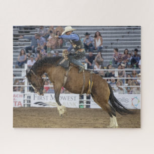 Cowboy Western Rodeo ausschlagendes Pferd Corral Puzzle