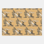 Cowboy Western Rodeo Handgezeichnete Doodle Geschenkpapier Set (Vorderseite 3)