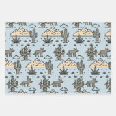 Cowboy Western Rodeo Handgezeichnete Doodle Geschenkpapier Set (Vorderseite)