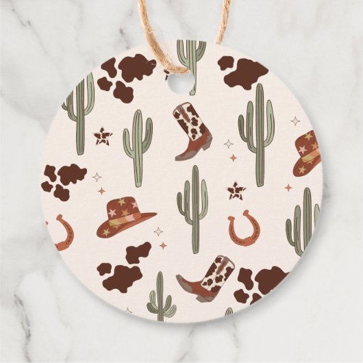 Cowboy Western Rodeo Party Thankas gestern Geburts Geschenkanhänger (Rückseite)