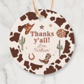 Cowboy Western Rodeo Party Thankas gestern Geburts Geschenkanhänger (Vorderseite)