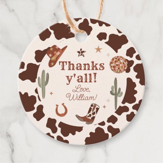 Cowboy Western Rodeo Party Thankas gestern Geburts Geschenkanhänger (Vorderseite)