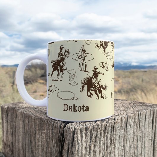 Cowboy Western Rodeo Pferde Individuelle Name Kaffeetasse