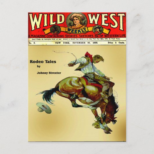Cowboy-Western Rodeo Postcard "Bronc Rider" Postkarte (Vorderseite)