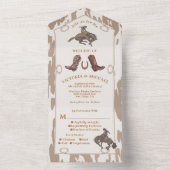 Cowboy Western Rodeo Wedding All In One Einladung (Innen Boden)