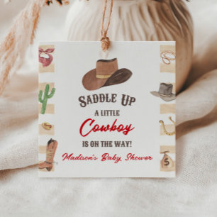 Cowboy Western Rodeo Wild West Baby Dusche Geschenkanhänger