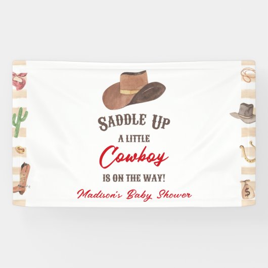 Cowboy Western Rodeo Wild West Baby Shower Banner (Horizontal)