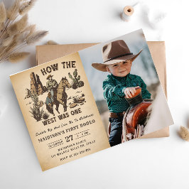 Cowboy Western Rodeo Wild West Birthday Foto Einladung