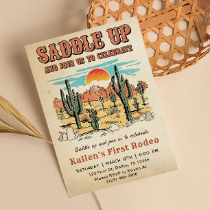 Cowboy Western Rodeo Wild West Geburtstagspartei Einladung