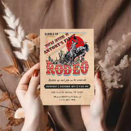 Cowboy Western Rodeo Wild West Geburtstagspartei Einladung