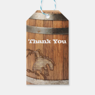Cowboy Western Rodeo Wooden Barrel Gastgeschenk Geschenkanhänger