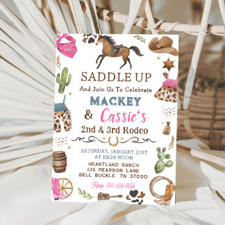 Cowboy Western Rustic Geburtstagsparty Einladung