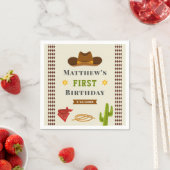 Cowboy Western Saloon Baby Boy Wild West Geburtsta Serviette (Beispiel)