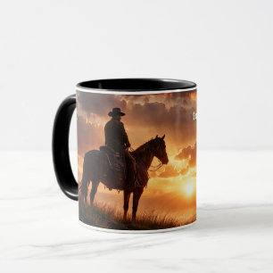 Cowboy Western Schöner Sonnenuntergang Tasse