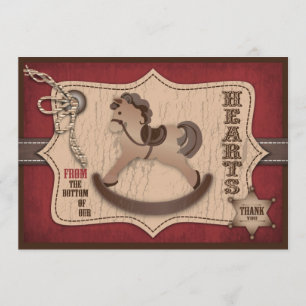 Cowboy-Western-Schwingpferd danken Ihnen Dankeskarte